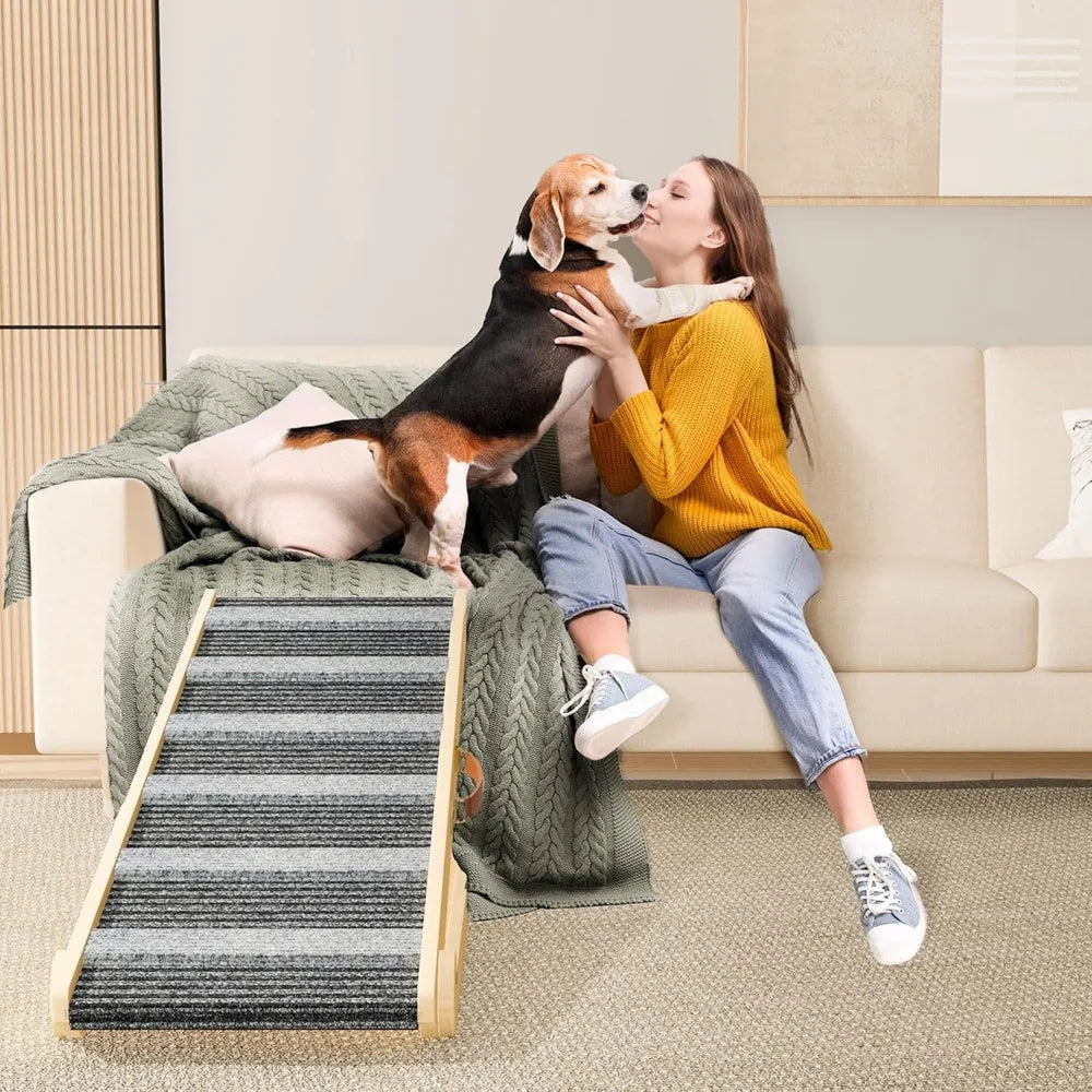 Adjustable Height Dog Ramp – Portable Pet Ramp for Large, Small & Senior Pets (11"–26.6")