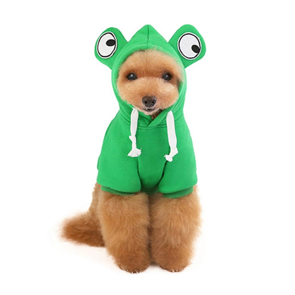 Fall Dog Hoodie – Plush Coat Sweatshirt for Small Dogs & Cats