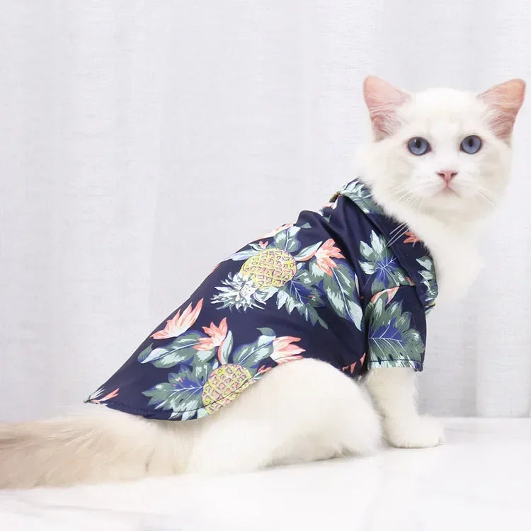 Hawaiian Style Summer Dog Shirt – Beach Vibes Pet Clothing for Small & Medium Dogs