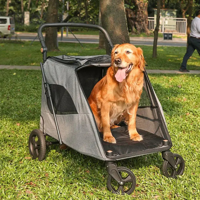 Heavy-Duty Large Pet Cart – Pullable Travel Carrier for Elderly, Injured, or Large Dogs | Pet Mobility & Recovery Wagon