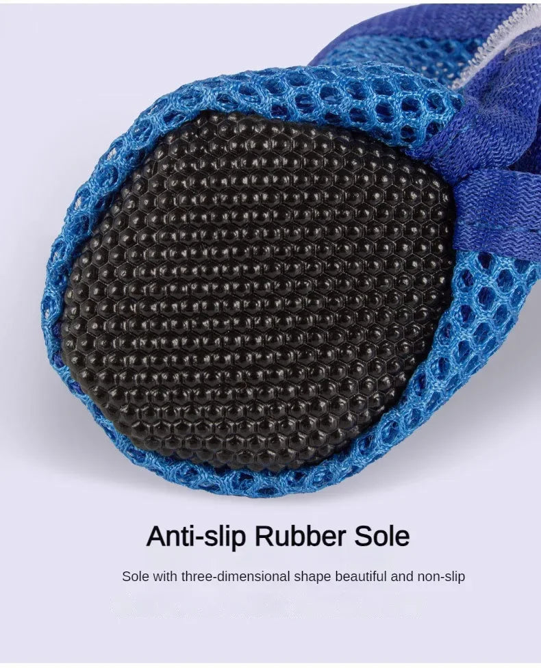 4-Pack Non-Slip Dog Shoes – Breathable, Wear-Resistant Boots for Small & Medium Dogs