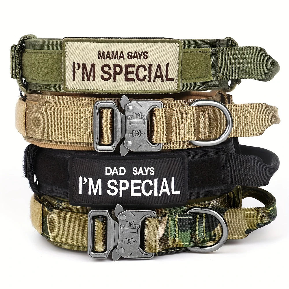 Tactical Dog Collar with Handle – Military Training Collar for Medium & Large Dogs