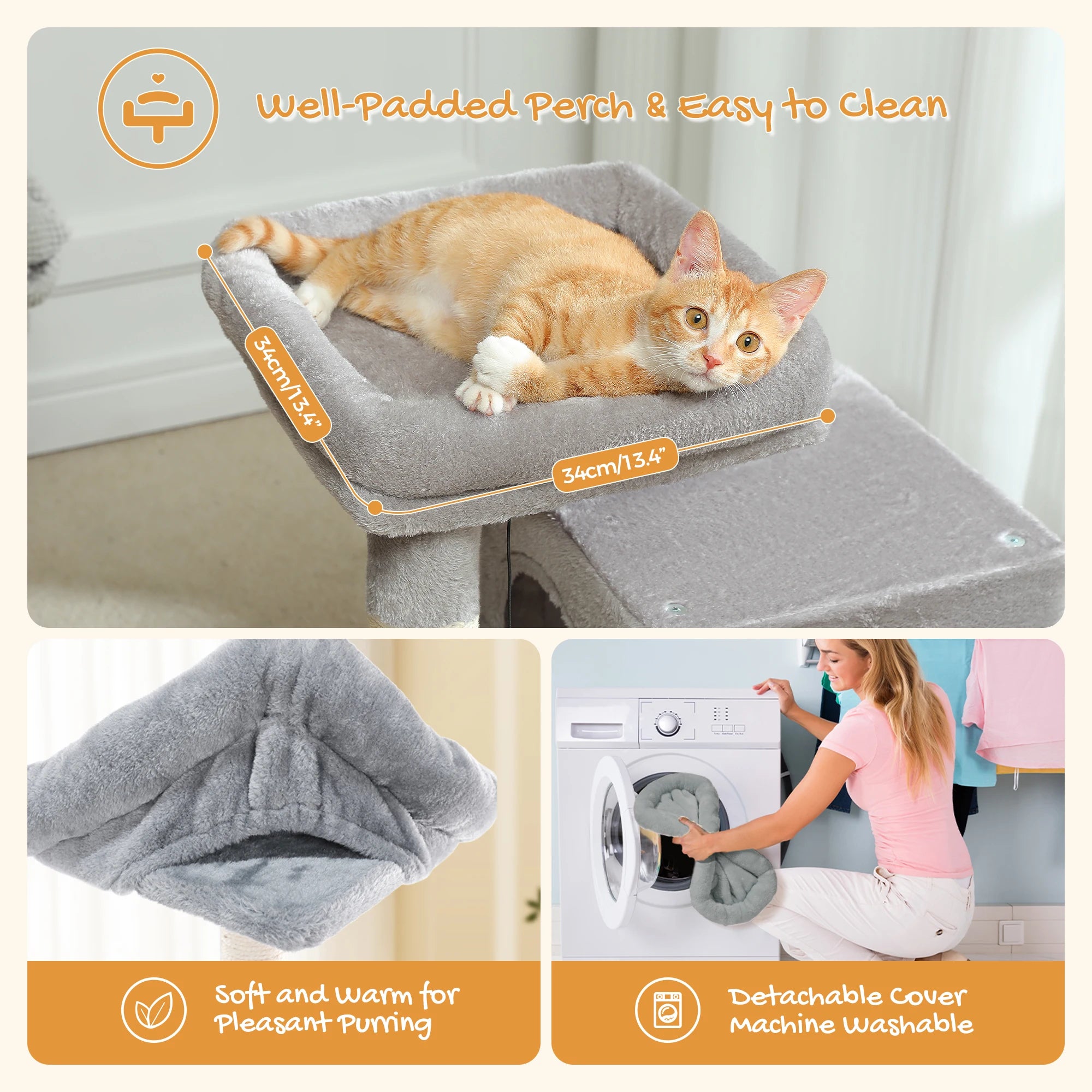 Luxury Cat Tree – Multi-Level Tower with Condos, Hammock & Scratching Posts