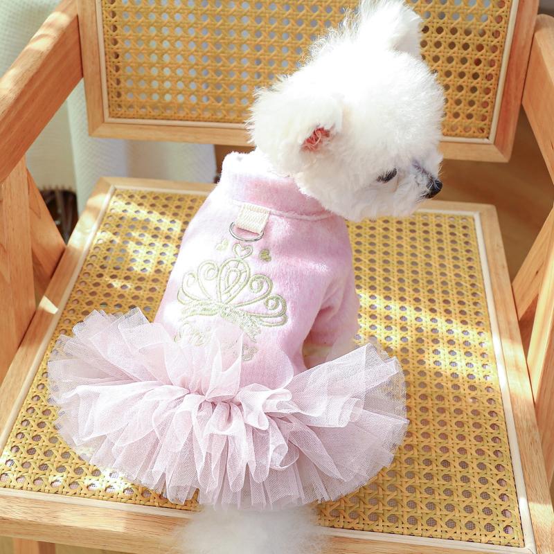 Crown Princess Embroidered Tutu Pet Dress