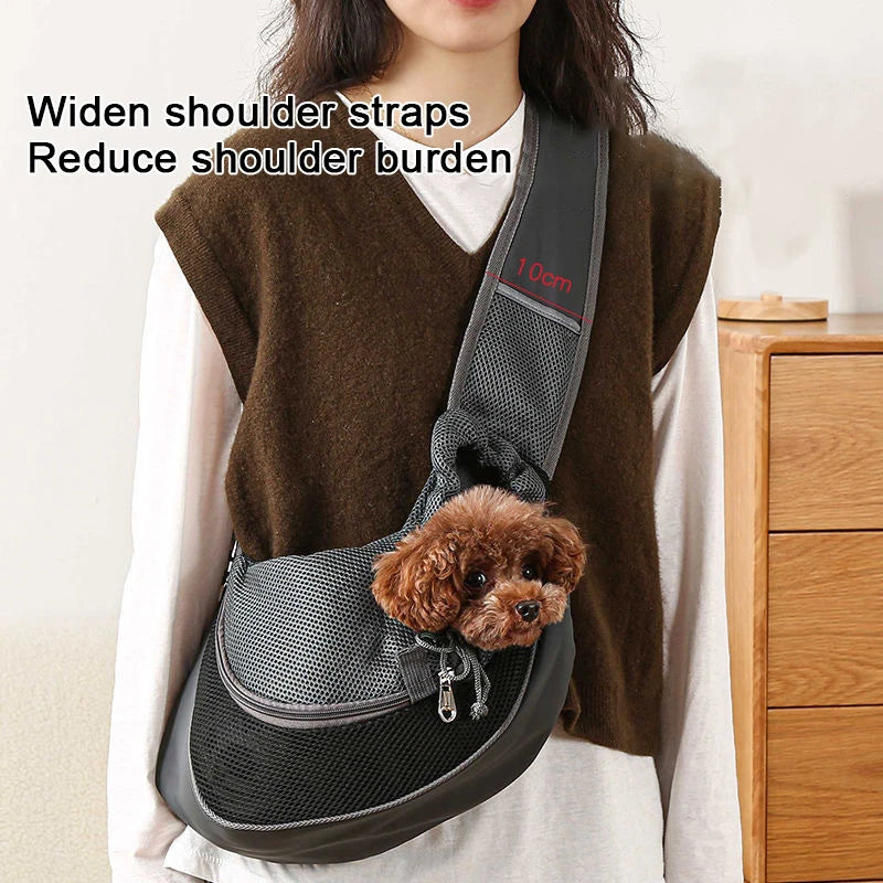 Pet Carrier Sling Backpack – Travel Shoulder Tote with Breathable Mesh for Small Dogs & Cats