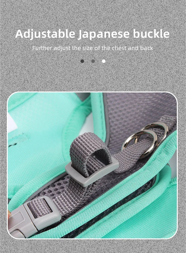 Small Dog Harness & Leash Set – Adjustable Soft Vest for Puppies, Cats & Toy Breeds (No-Choke, Outdoor Walking)