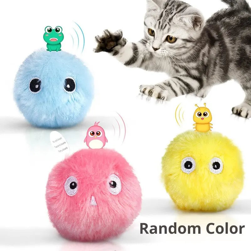 Automatic Interactive Plush Cat Toy – Electric Ball with Random Sounds for Boredom Relief & Exercise