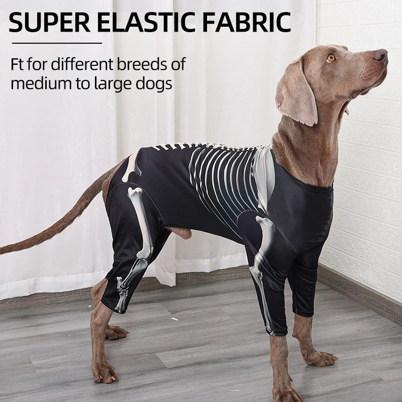 Dog Skeleton Hoodie – Halloween Bone Pattern Costume Sweater for Small to Large Dogs (S–XXXL)