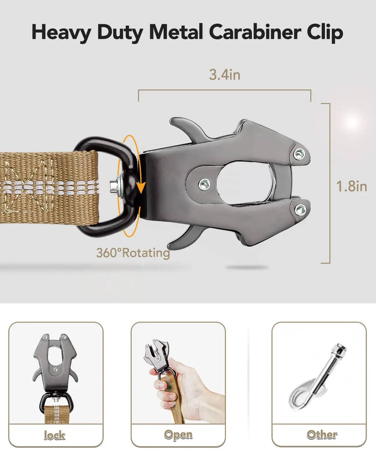 Military-Grade Tactical Dog Collar with Handle – Heavy Duty Adjustable Collar for Medium & Large Dogs