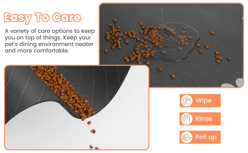 Pet Feeding Mat – Absorbent Placemat with Waterproof Rubber Backing for Dogs & Cats