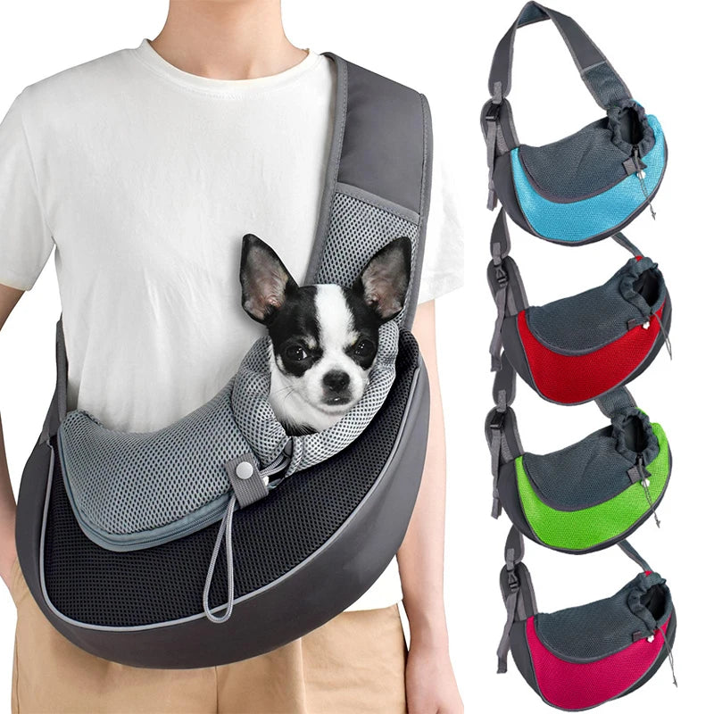 Pet Carrier Sling Backpack – Travel Shoulder Tote with Breathable Mesh for Small Dogs & Cats