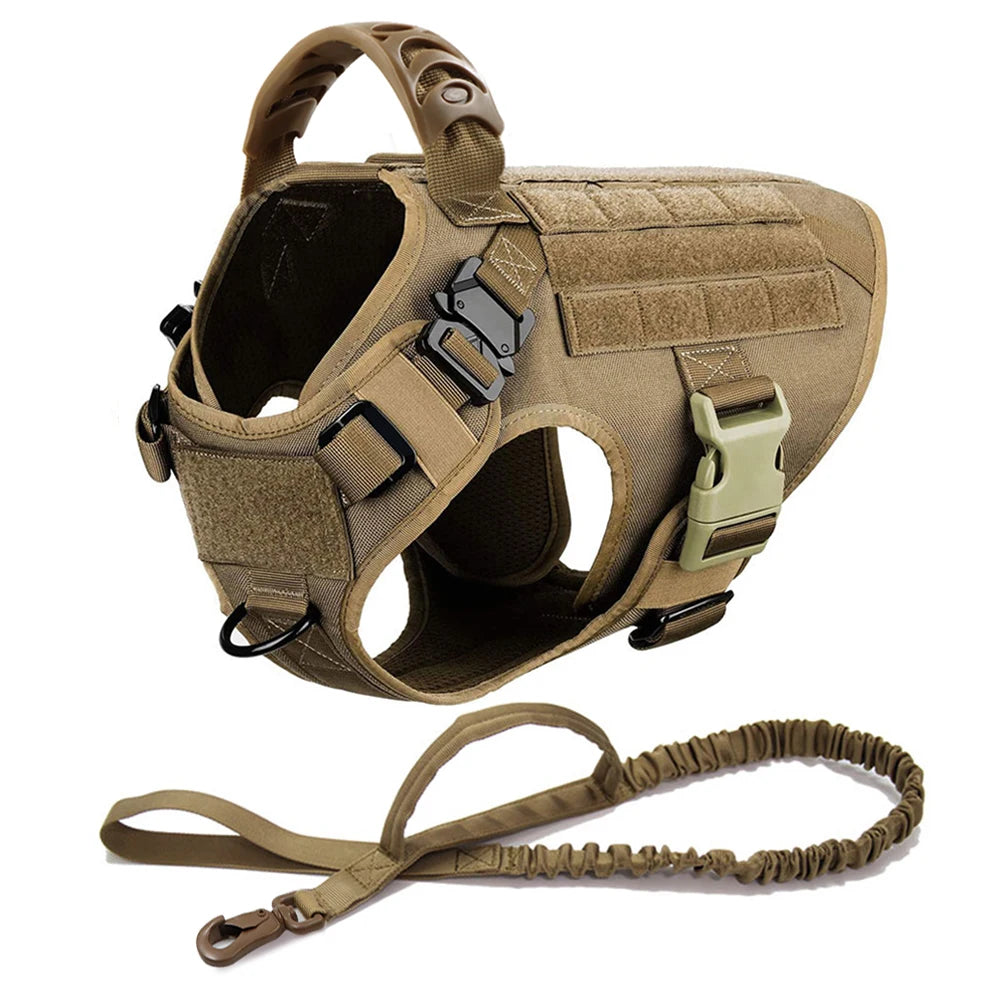 Tactical Dog Harness & Leash Set – Military Training Vest for Large Dogs