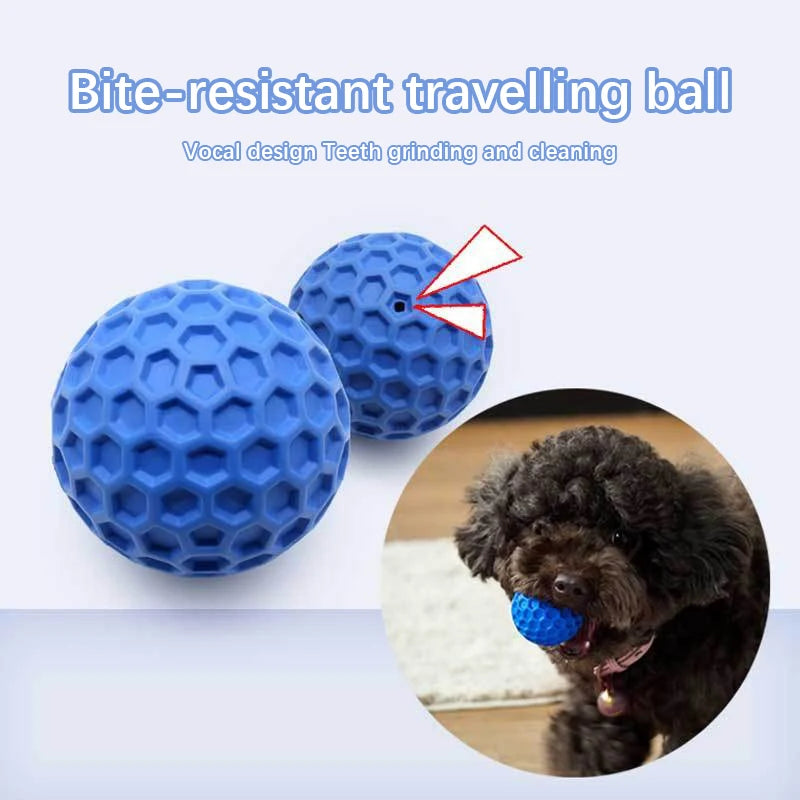 Bite-Resistant Honeycomb Ball Dog Toy – Interactive Rolling Toy with Sound for Teeth Cleaning & Chewing