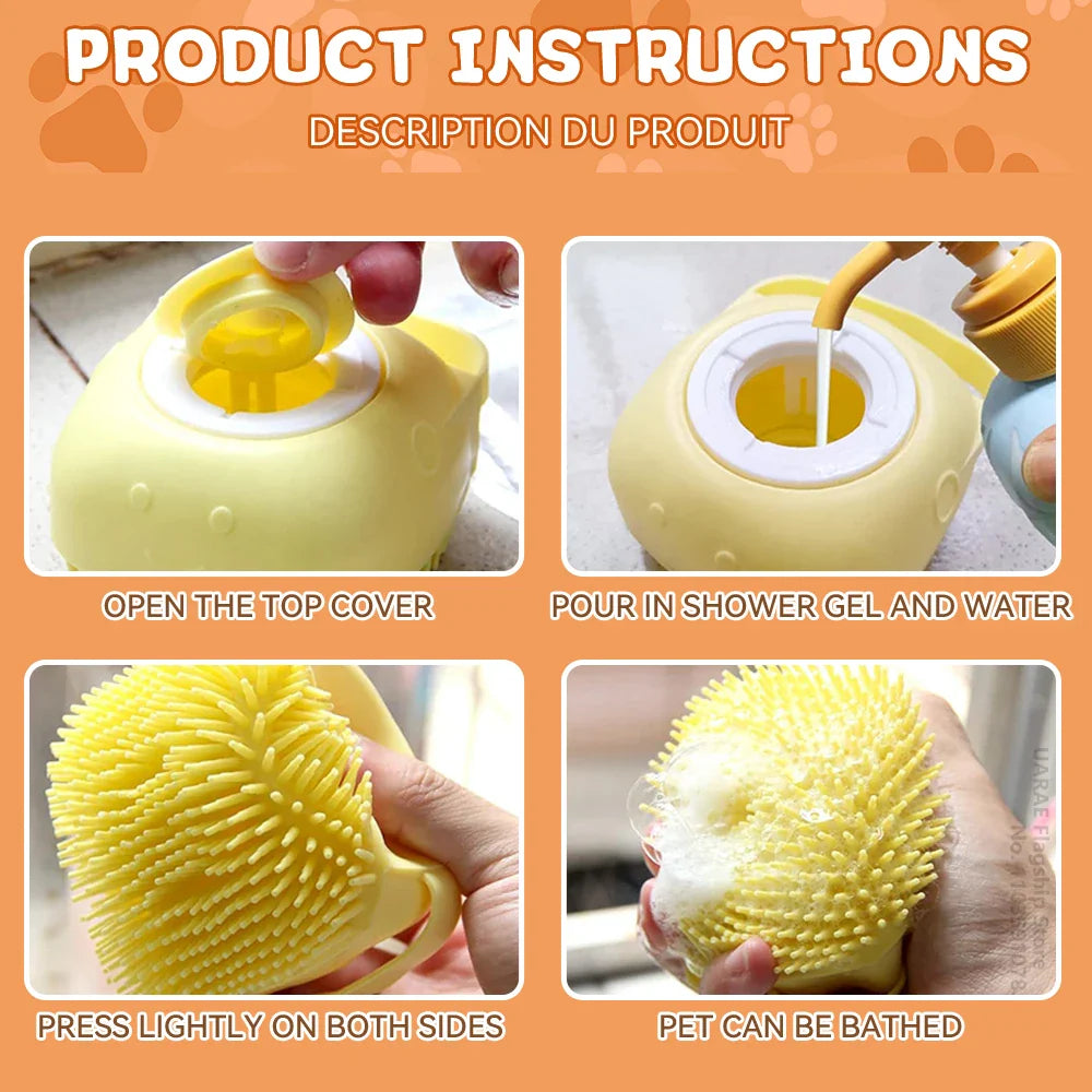 Pet Bathing Brush – Soft Silicone Massage Tool