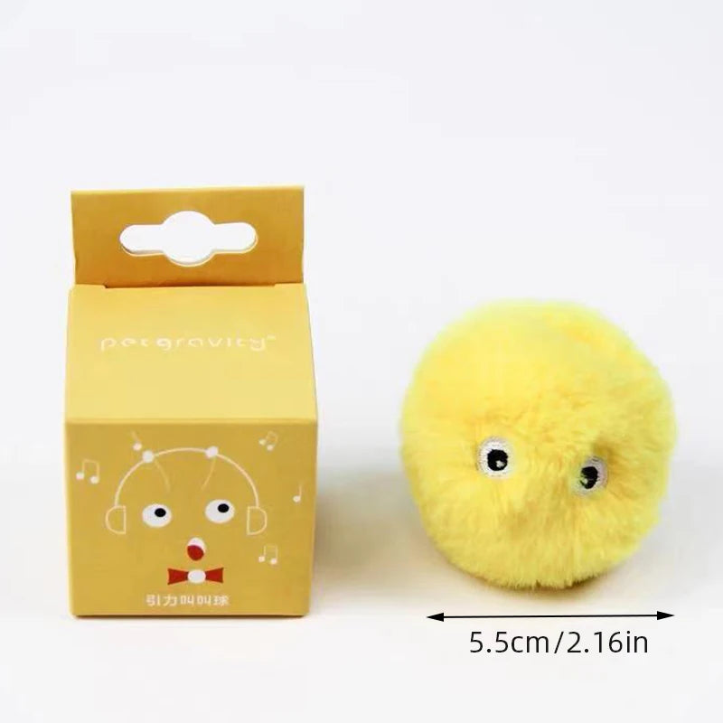 Interactive Plush Cat Toy Ball – Electric Catnip Squeak Toy for Kitten Training & Play