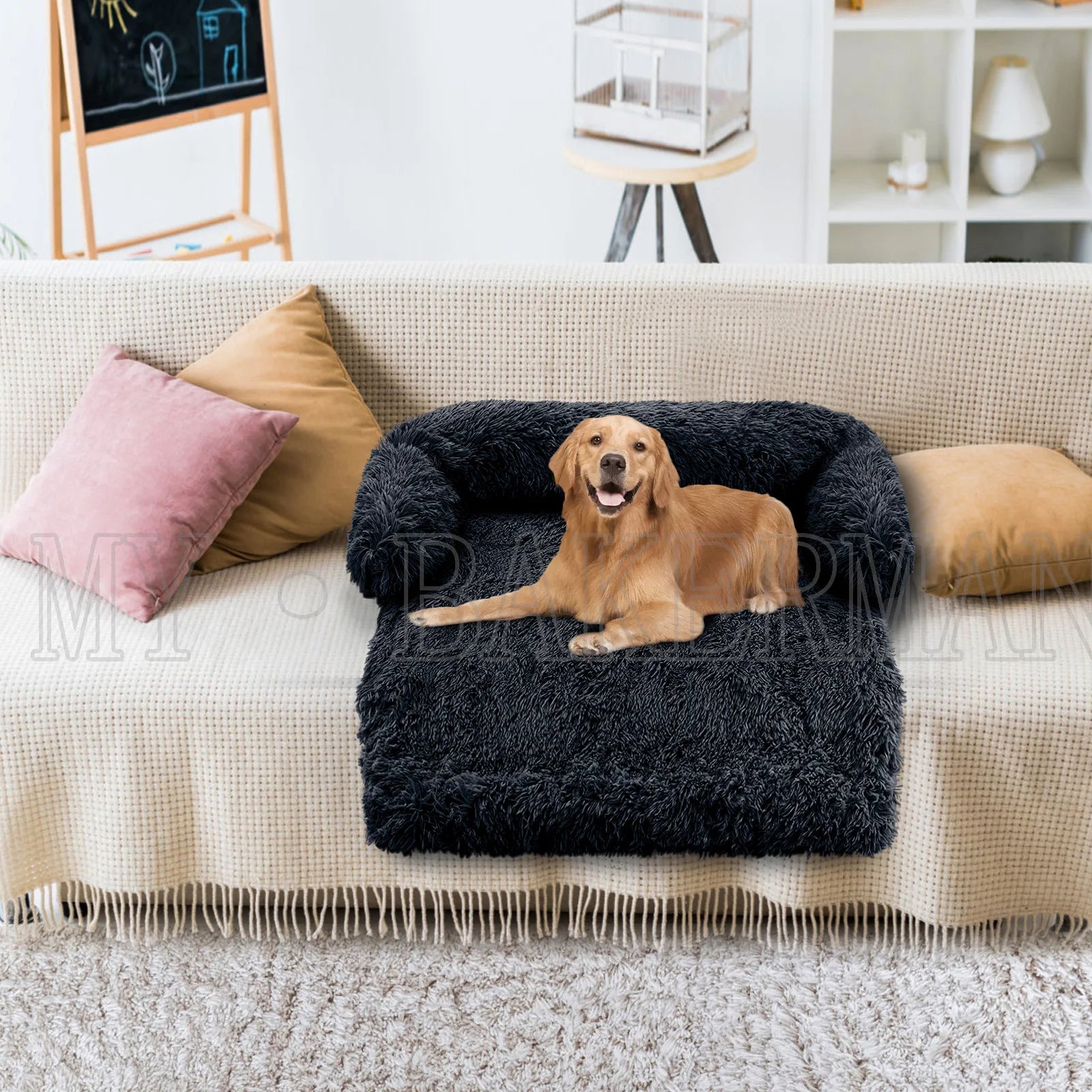 4 Styles Plush Pet Sofa Bed – Removable Washable Cover & Waterproof Upholstery for Dogs & Cats (All Seasons)