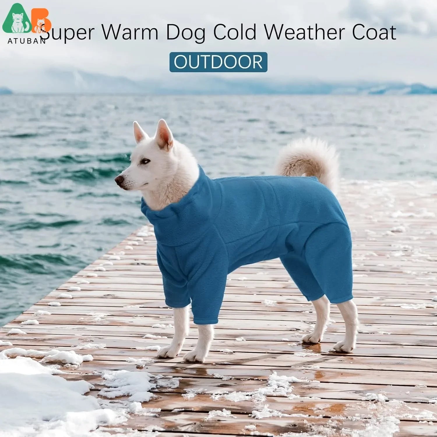 ATUBAN Dog Winter Coat – Soft Fleece Warm Pullover Jacket for Cold Weather