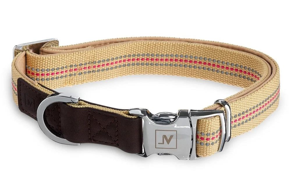 Premium Reflective Large Dog Collar – Adjustable Nylon with PU Leather & D-Ring Leash Attachment