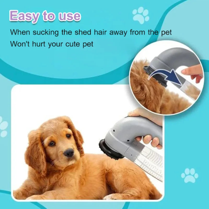 Portable Pet Vacuum Cleaner – Dual-Purpose Electric Hair Remover & Massage Grooming Tool for Cats & Dogs