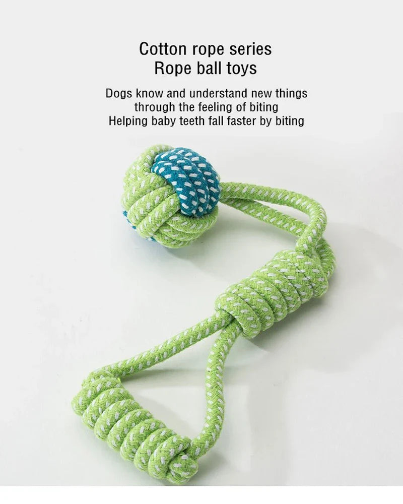 Interactive Cotton Rope Dog Toy – Mini Ball for Chewing & Cleaning