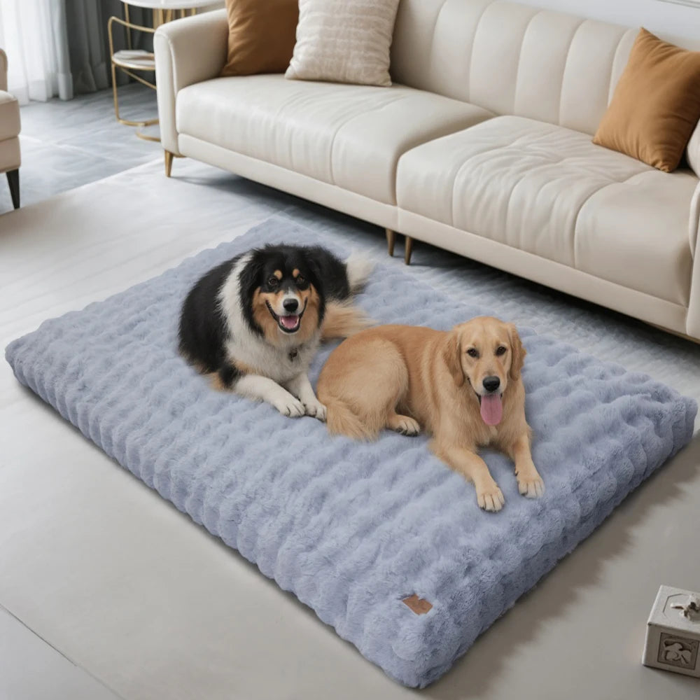 Ultra Plush Dog Bed – Soft Washable Pet Cushion Mattress for Large Dogs & Puppies