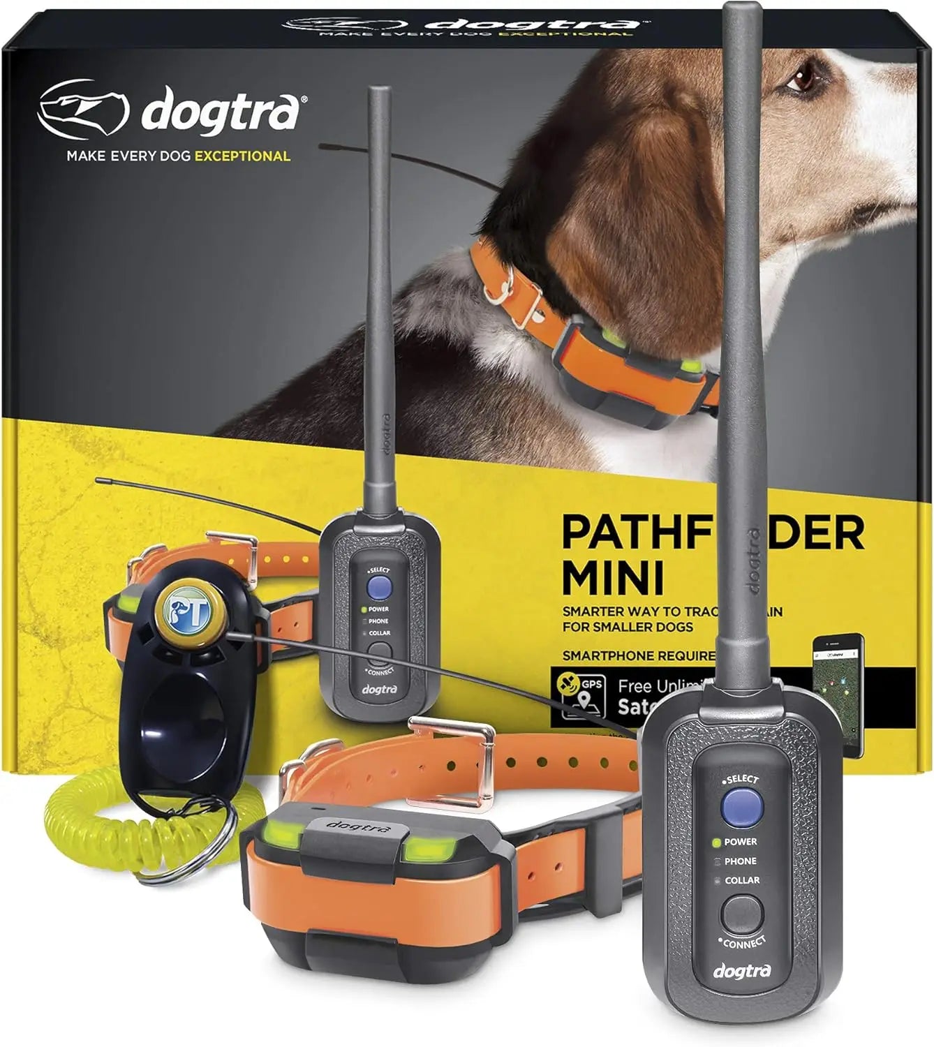Pathfinder Mini GPS Dog Training Collar – 4-Mile Range for Small to Medium Dogs