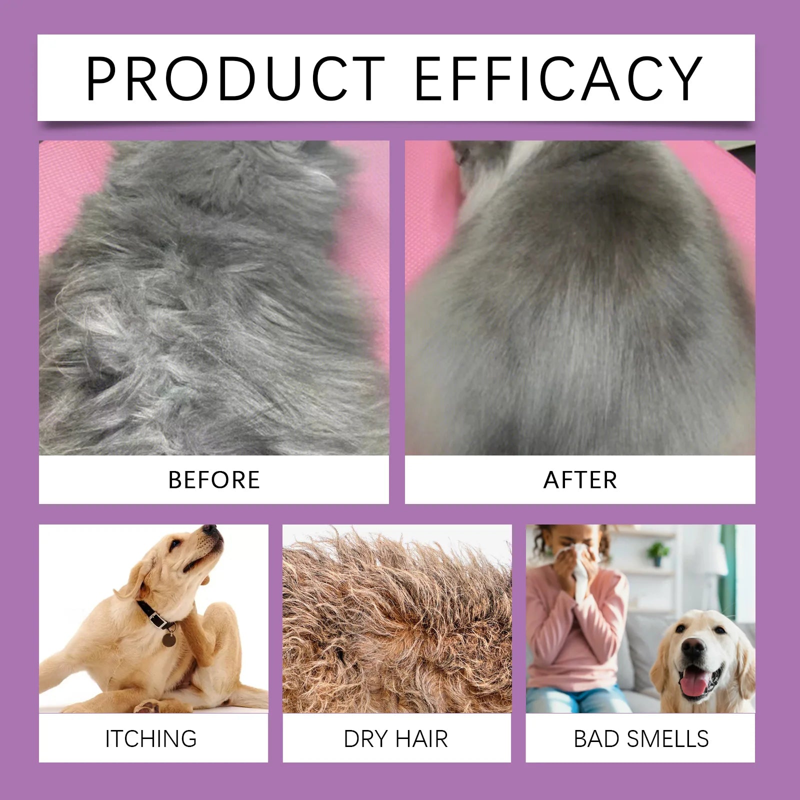 Yegbong Pet Lavender Shampoo – Gentle Cleansing Dog & Cat Shampoo for Soft, Smooth, Fluffy Fur