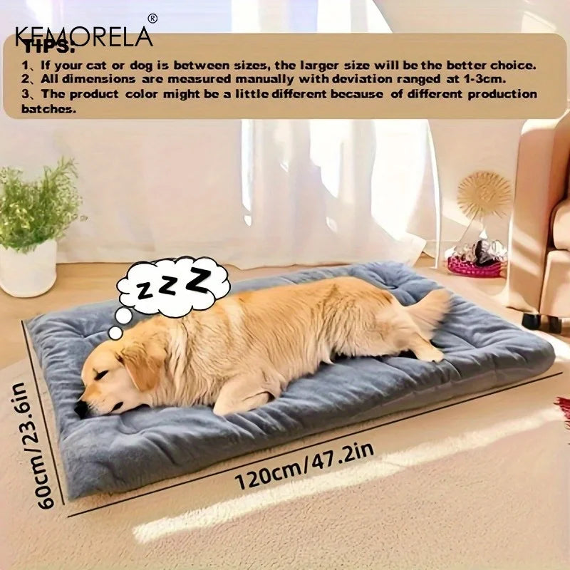 KEMORELA Extra Large Plush Dog Bed – Thickened Super Soft Sofa Mat for Small, Medium & Large Dogs