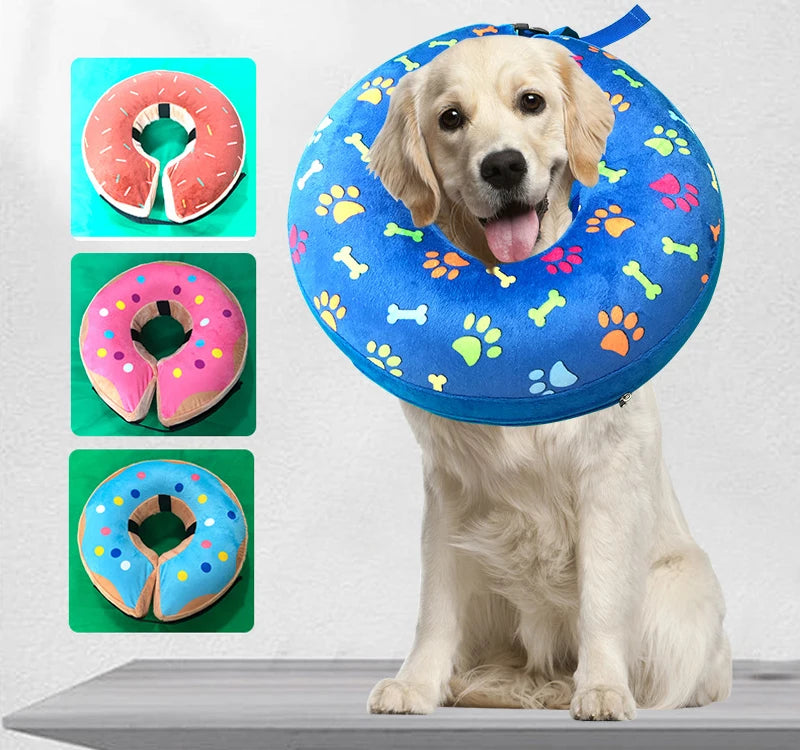 Inflatable Dog & Cat Recovery Collar – Soft Protective Anti-Bite Neck Ring (Elizabethan Style)