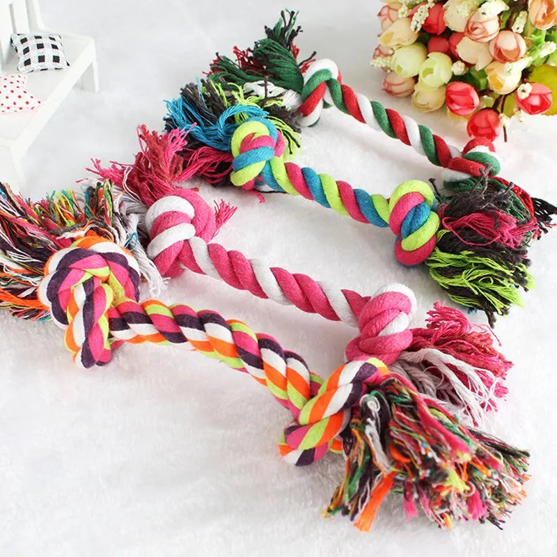 Dog Chew Toy – Bite-Resistant Cotton Rope Knot for Small Dogs and Puppies