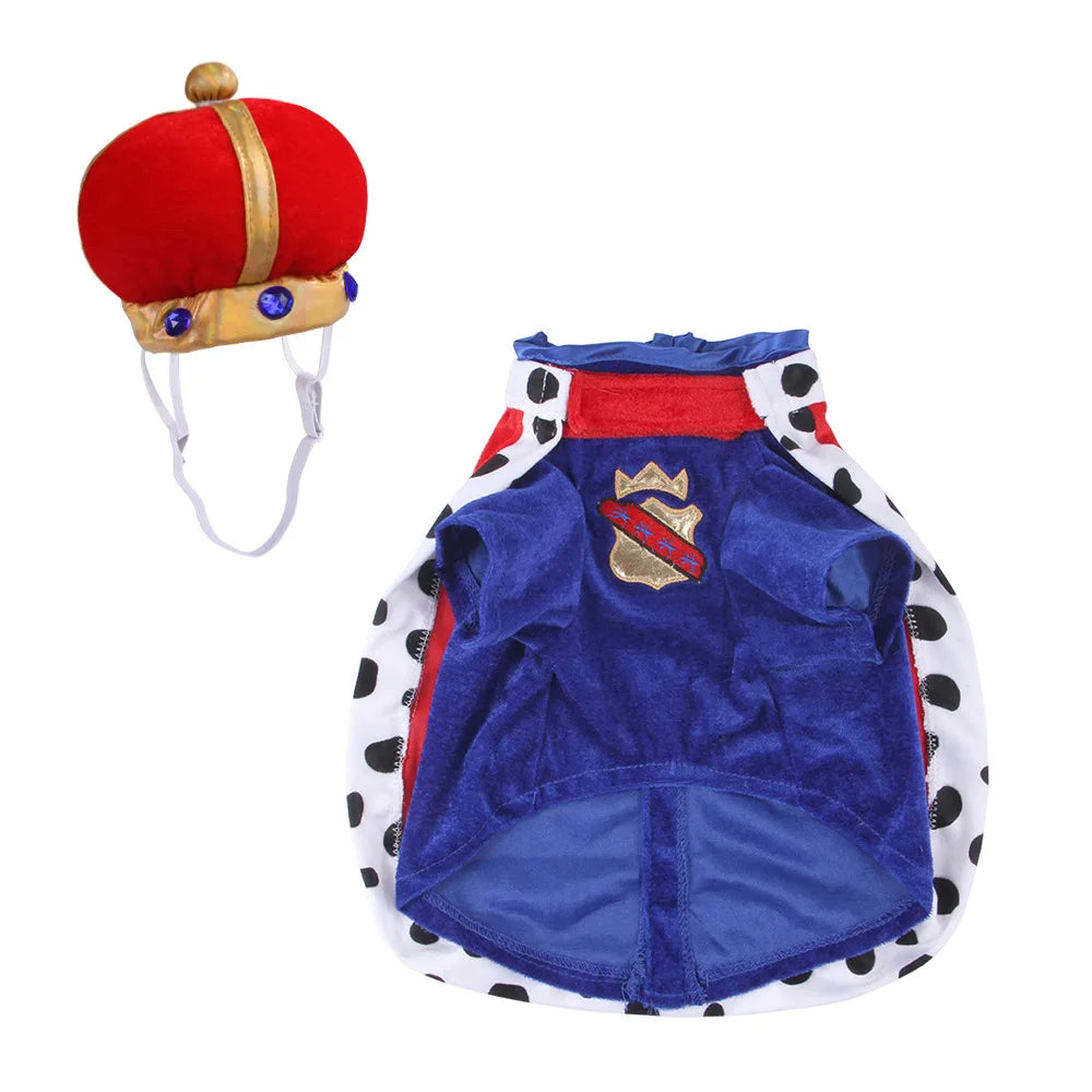Dog King Costume – Cloak & Hat Set for Medium & Large Dogs