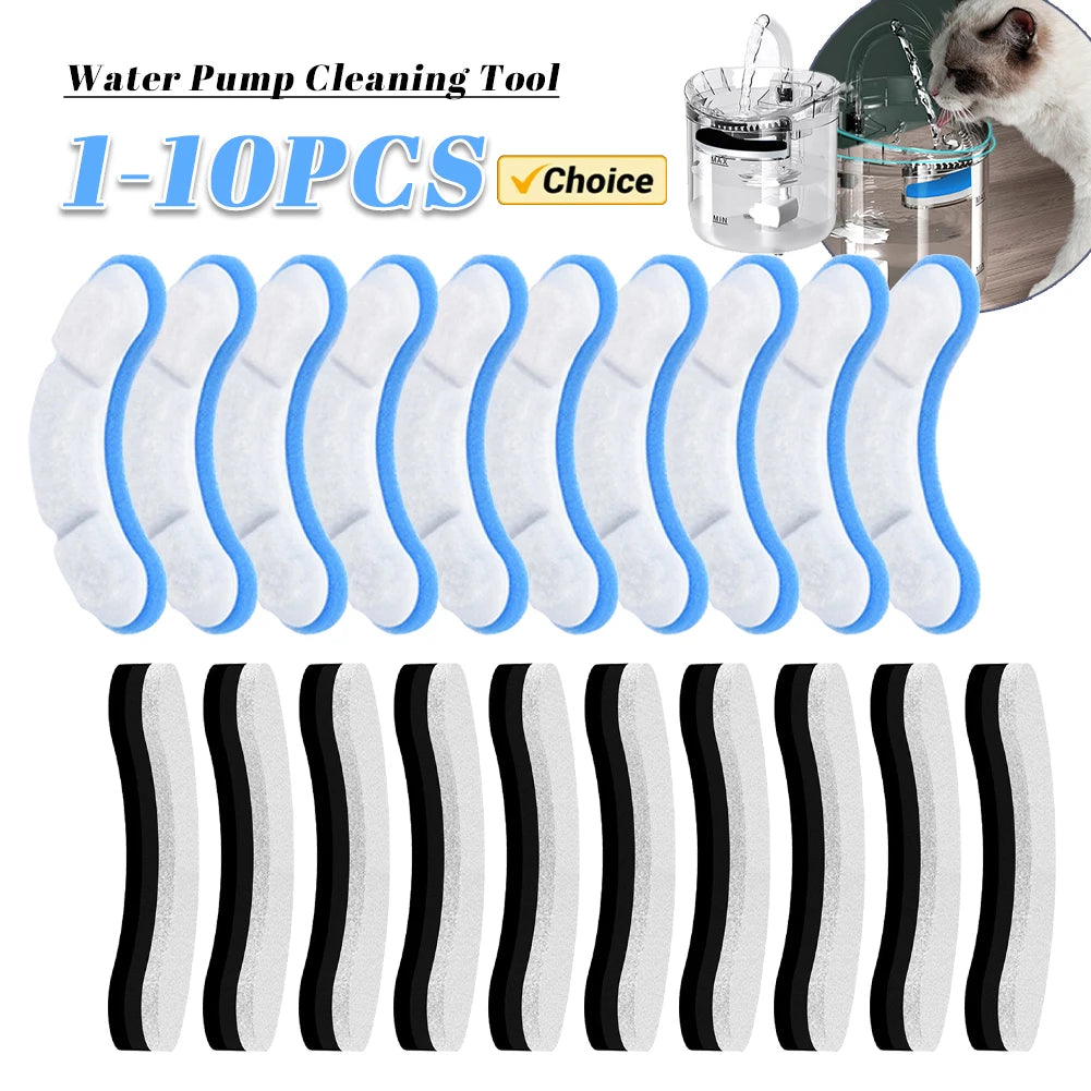 Upgraded Cat Water Fountain Replacement Filter with Pump Cleaning Tool – Activated Carbon Filters for Cats & Dogs