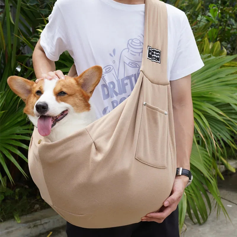 Comfortable Pet Crossbody Shoulder Bag – Portable Sling Carrier for Small Dogs & Cats | Outdoor Travel Pet Carrying Bag