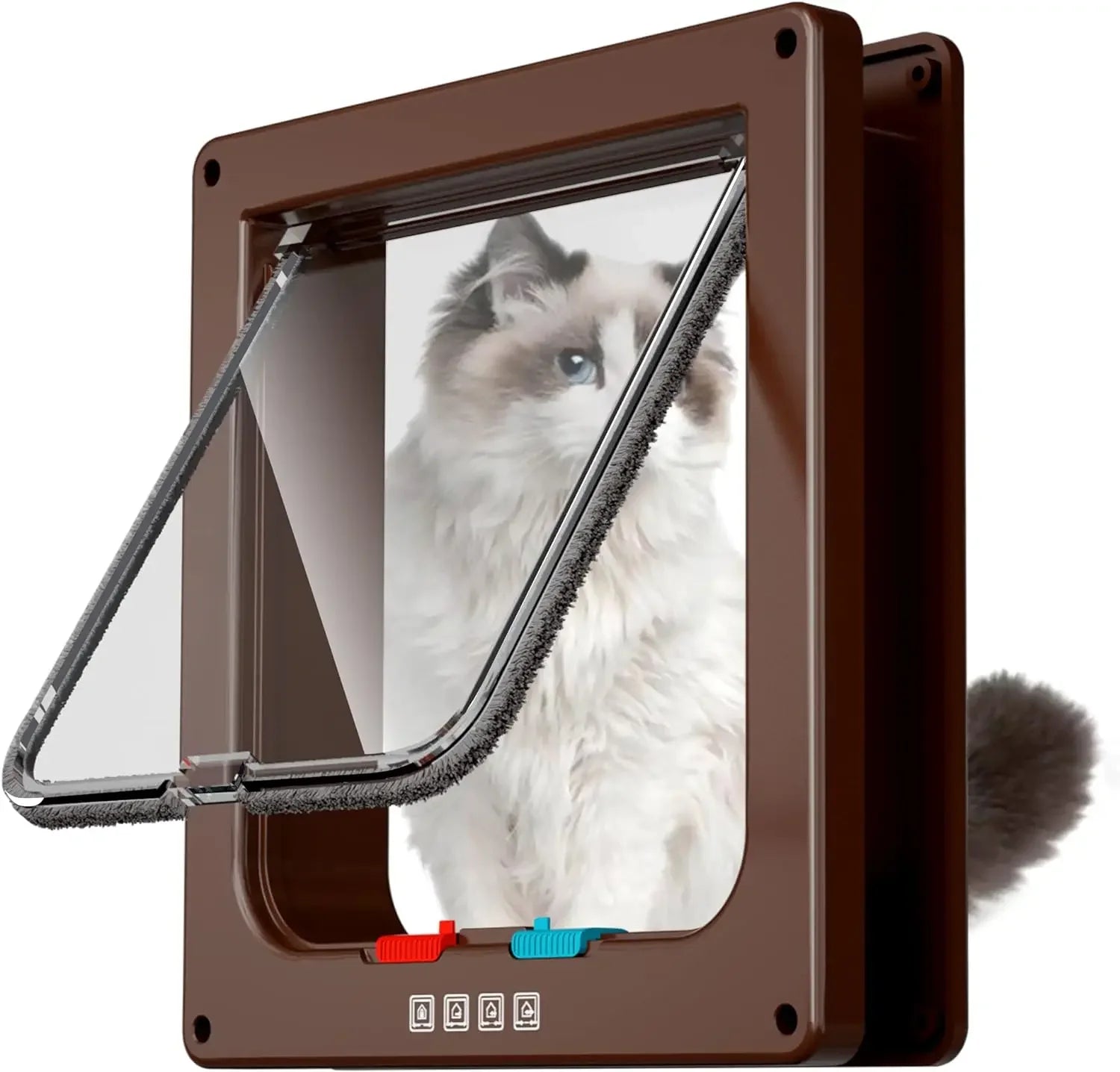 ATUBAN Large Cat Door – 4-Way Locking Pet Door for Interior, Exterior, Window & Wall Installation