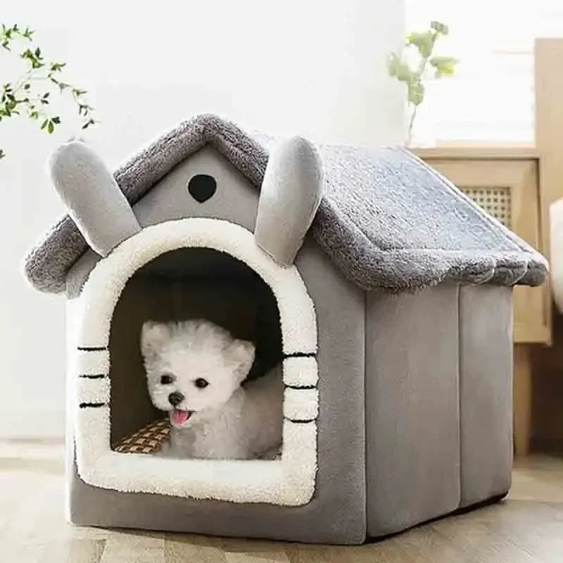 Indoor Warm Dog House – Soft Pet Bed Tent with Removable Washable Cushion for Dogs & Cats (All-Season Use)