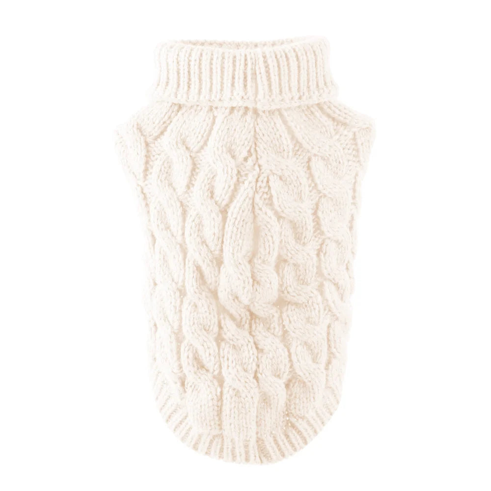 Classic Solid Dog Sweater – Winter Pullover for Small Dogs