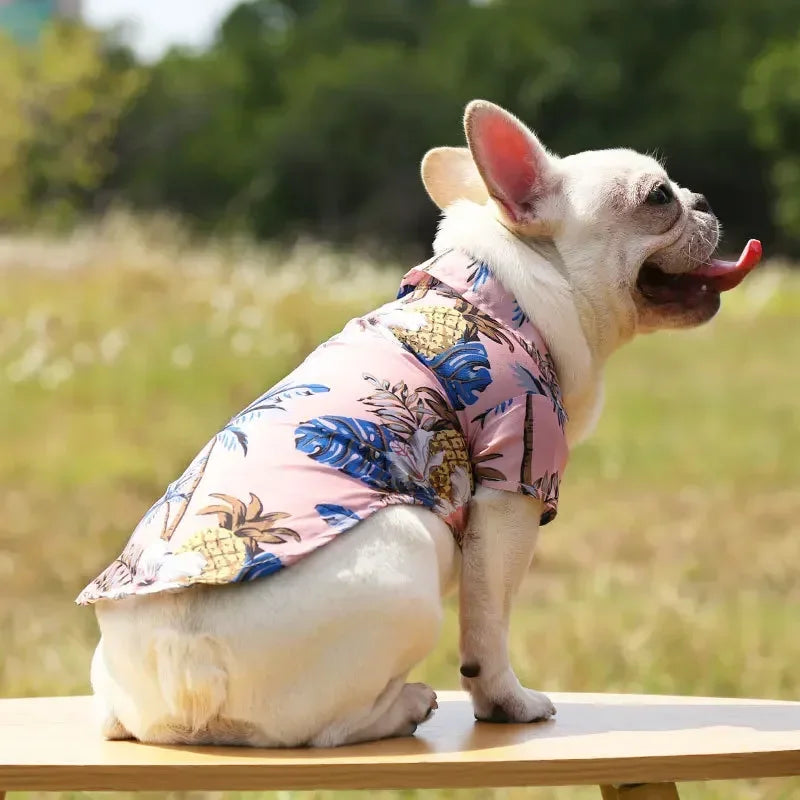 Hawaiian Style Summer Dog Shirt – Beach Vibes Pet Clothing for Small & Medium Dogs