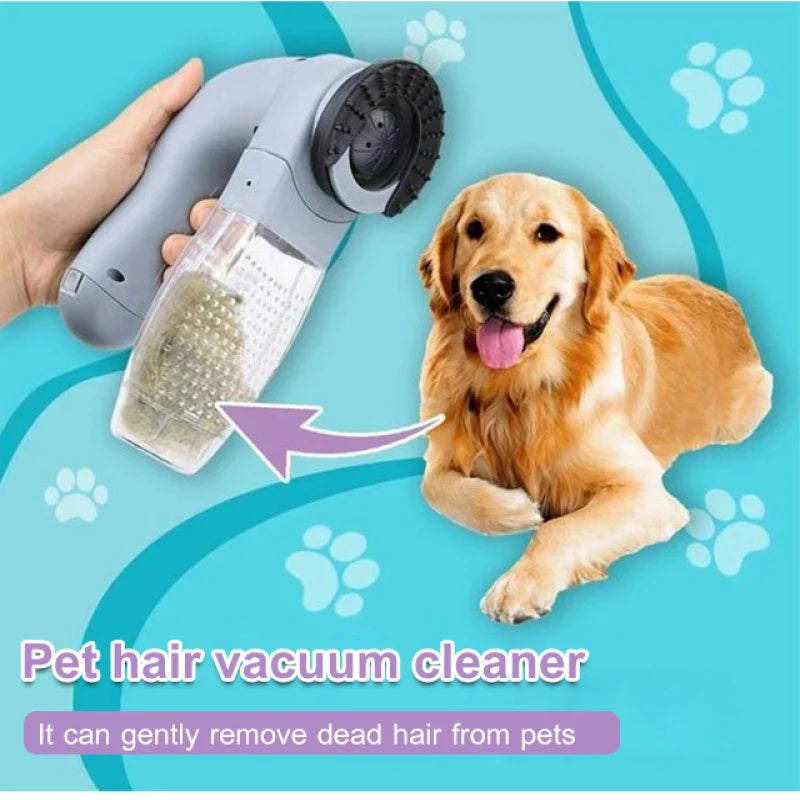 Portable Pet Vacuum Cleaner – Dual-Purpose Electric Hair Remover & Massage Grooming Tool for Cats & Dogs