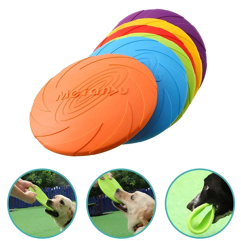 Silicone Flying Disc Dog Toy – Durable, Chew-Resistant Interactive Toy for Outdoor Play and Training