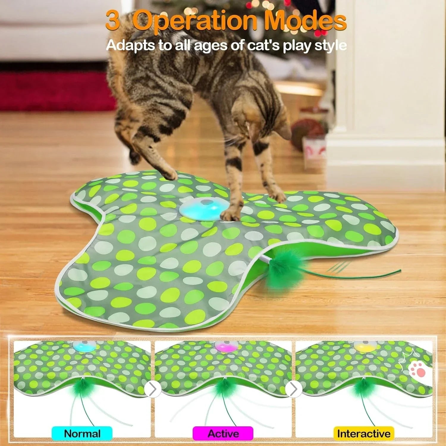 Smart Interactive Hide-and-Seek Cat Toy – Motion-Activated Squeaky Mouse & Feather Teaser for Indoor Cats