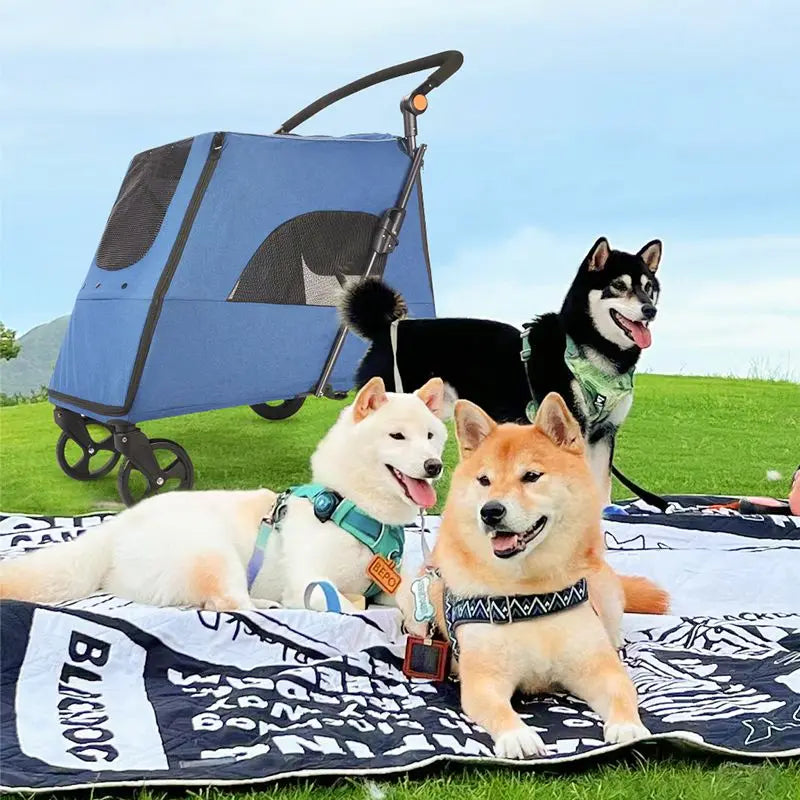 Heavy-Duty Large Pet Cart – Pullable Travel Carrier for Elderly, Injured, or Large Dogs | Pet Mobility & Recovery Wagon