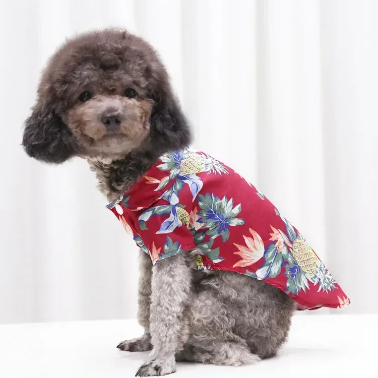 Hawaiian Style Summer Dog Shirt – Beach Vibes Pet Clothing for Small & Medium Dogs