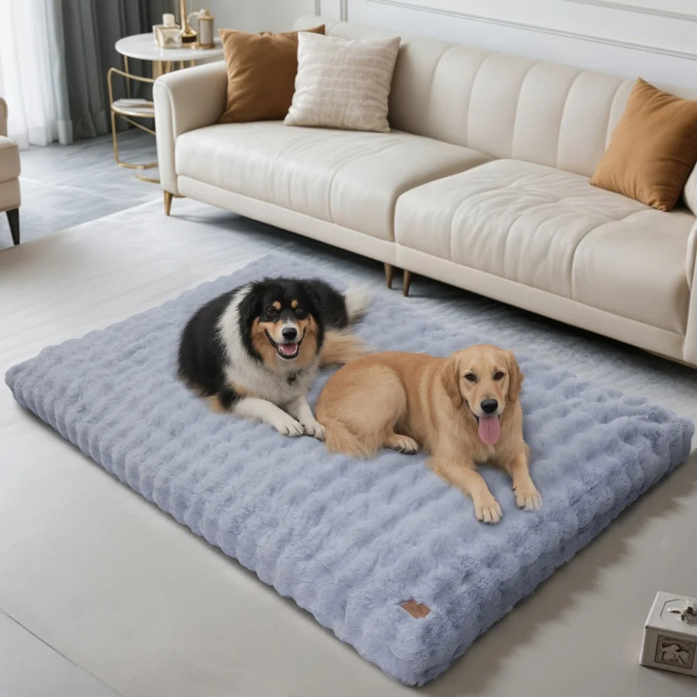 Ultra Plush Dog Bed – Soft Washable Pet Cushion Mattress for Large Dogs & Puppies