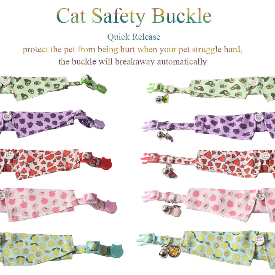 Fruit Tuxedo Bow Tie Pet Collar – Quick-Release Bandana Bowknot for Cats & Small Dogs