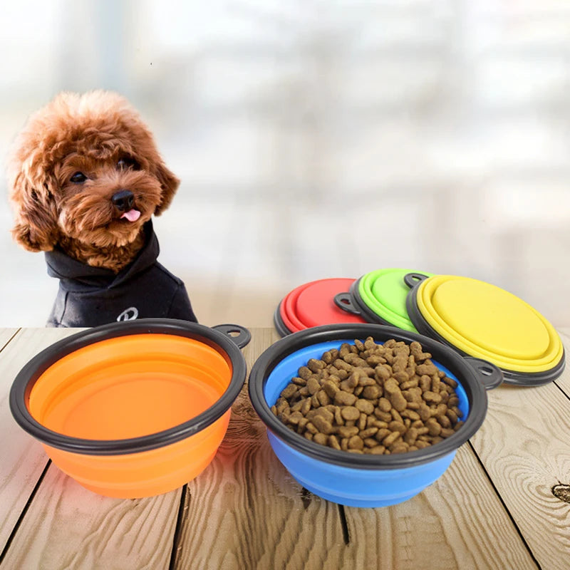 Collapsible Silicone Dog Bowl – 350ml/1000ml Travel Feeder Dish for Food & Water