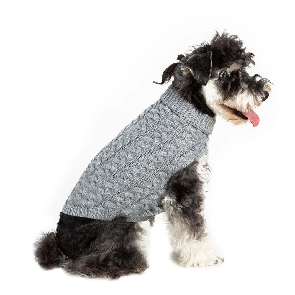 Classic Solid Dog Sweater – Winter Pullover for Small Dogs