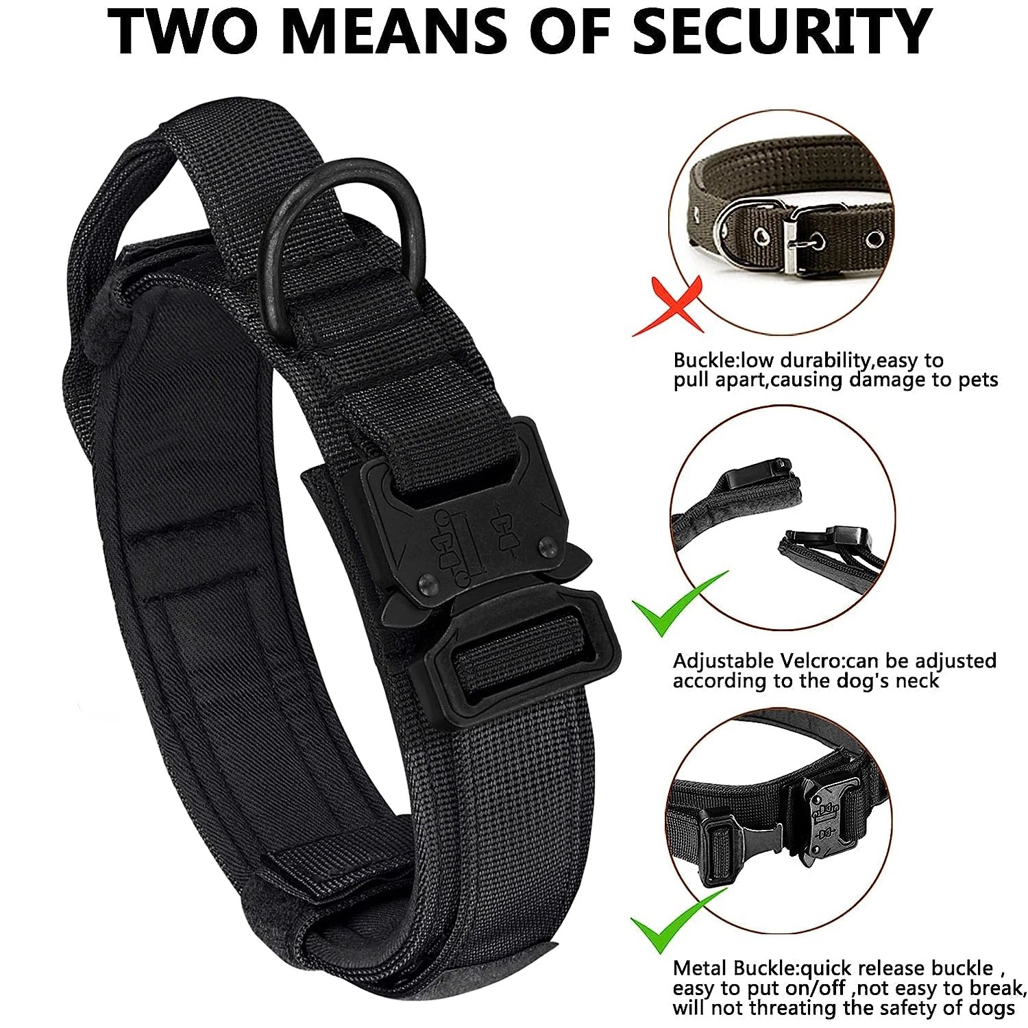 Tactical Dog Collar & Leash Set – Heavy-Duty Adjustable Military-Grade for All Dog Sizes