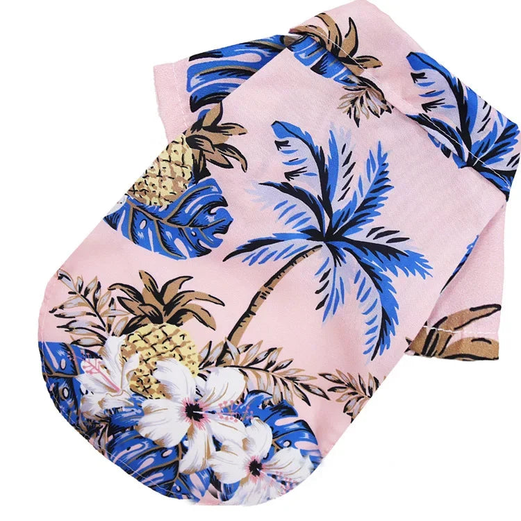 Hawaiian Style Summer Dog Shirt – Beach Vibes Pet Clothing for Small & Medium Dogs