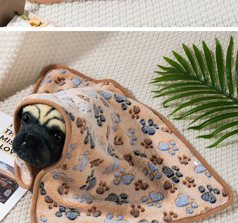 Coral Fleece Pet Sleeping Blanket – Soft, Fluffy & Warm Dog and Cat Blanket for Bed, Couch & Crate