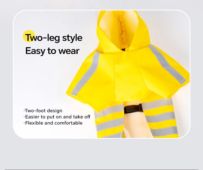Large Dog Raincoat – Waterproof Reflective Hooded Yellow Jacket